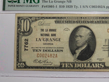 Load image into Gallery viewer, $10 1929 La Grange Georgia GA National Currency Bank Note Bill Ch #7762 VF25 PMG