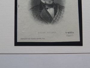 $2 1850's Pittsfield Massachusetts William Pollock Obsolete Currency Portrait