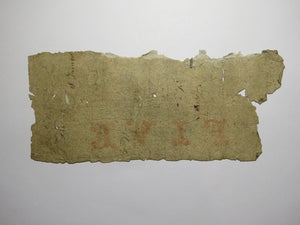 $5 1861 North Adams Massachusetts MA Obsolete Currency Bank Note Bill Adams Bank