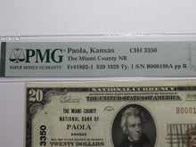 Load image into Gallery viewer, $20 1929 Paola Kansas KS National Currency Bank Note Bill Ch. #3350 XF40 PMG