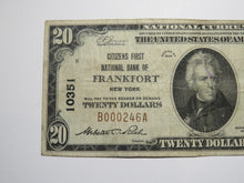 Load image into Gallery viewer, $20 1929 Frankfort New York NY National Currency Bank Note Bill Charter #10351