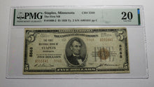 Load image into Gallery viewer, $5 1929 Staples Minnesota MN National Currency Bank Note Bill Ch #5568 VF20 PMG