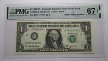 Load image into Gallery viewer, $1 2003 Radar Serial Number Federal Reserve Currency Bank Note Bill PMG UNC67EPQ