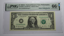 Load image into Gallery viewer, $1 2003 Radar Serial Number Federal Reserve Currency Bank Note Bill PMG UNC66EPQ