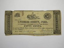 Load image into Gallery viewer, $.50 1838 Black Hole Pennsylvania PA Obsolete Currency Bank Note Lycoming County