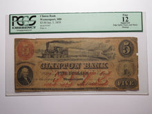 Load image into Gallery viewer, $5 1859 Westernport Maryland MD Obsolete Currency Bank Note Bill Clinton Bank
