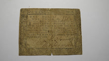 Load image into Gallery viewer, 1776 $1 1/3 Annapolis Maryland MD Colonial Currency Bank Note Bill RARE Issue!