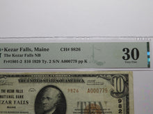 Load image into Gallery viewer, $10 1929 Kezar Falls Maine National Currency Bank Note Bill Ch. #9826 VF30 PMG