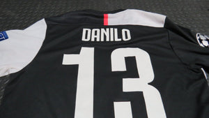 2019-20 Danilo Juventus Match Used Worn UEFA Champions Soccer Shirt! Game Jersey