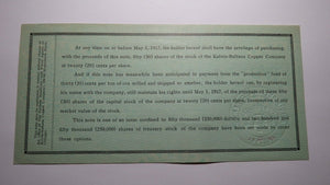 $10 1915 Kelvin-Sultana Copper Company Ore Production Obsolete Currency Note