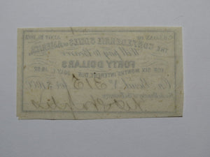 $40 1861 Confederate Bond Coupon Certificate Currency Bank Note Bill UNC