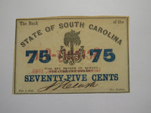 Load image into Gallery viewer, $.75 1863 Charleston South Carolina Obsolete Currency Bank Note State of SC UNC+