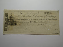 Load image into Gallery viewer, $5 180_ New York City NY Obsolete Currency Bank Note Bill Merchants&#39; Bank of NY