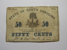 Load image into Gallery viewer, $.50 1863 Charleston South Carolina Obsolete Currency Bank Note State of SC USA