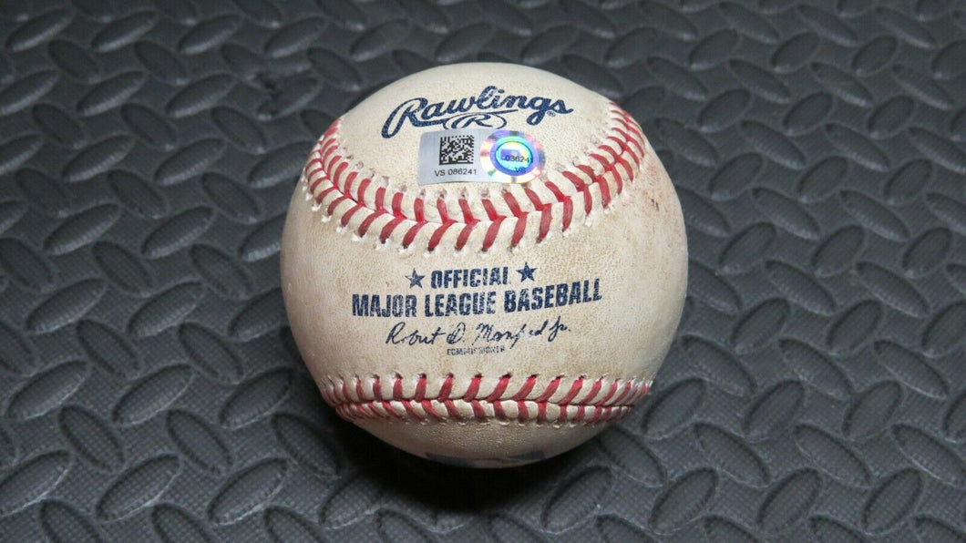 2020 Aaron Loup Tampa Bay Rays Strikeout Game Used MLB Baseball Pat Valaika