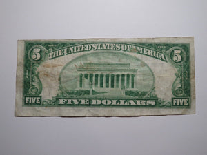 $5 1929 Hicksville New York NY National Currency Bank Note Bill Ch. #11087 RARE