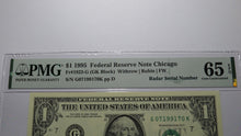 Load image into Gallery viewer, $1 1995 Radar Serial Number Federal Reserve Currency Bank Note Bill PMG UNC65EPQ