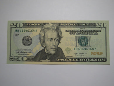 $20 2013 Repeater Serial Number Federal Reserve Currency Bank Note Bill 61646164