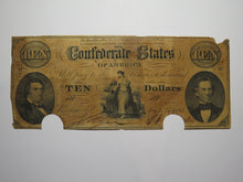 Load image into Gallery viewer, $10 1861 Richmond Virginia VA Confederate Currency Bank Note Bill T-25 RARE T25