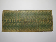 Load image into Gallery viewer, $3 1862 Washington D.C District Columbia Obsolete Currency Note Bullion Bank