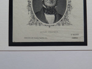 $100 1850's Fitchburg Massachusetts MA Alvah Crocker Obsolete Currency Portrait