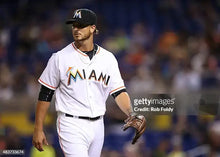 Load image into Gallery viewer, 2015 Andre Rienzo Miami Marlins Game Used Worn MLB Baseball Jersey! Brazil