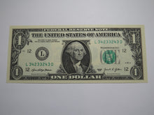 Load image into Gallery viewer, $1 2021 Radar Serial Number Federal Reserve Currency Bank Note Bill UNC 34233243