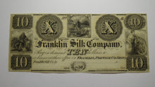 Load image into Gallery viewer, $10 18__ Franklin Ohio Obsolete Currency Bank Note Bill Remainder Silk Company