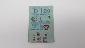 April 13, 1971 New York Rangers V Toronto Maple Leafs Playoff Hockey Ticket Stub