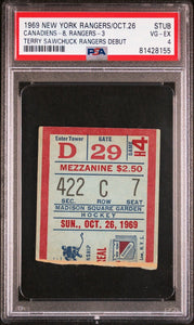 10/26/69 New York Rangers Canadiens NHL Hockey Ticket Stub Terry Sawchuk Debut