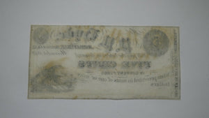 $.05 1852 Jordanville New York NY Obsolete Currency Bank Note Bill! CU++