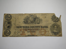 Load image into Gallery viewer, $2 1862 New York City NY Obsolete Currency Bank Note Bill -New York County Bank