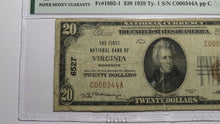 Load image into Gallery viewer, $20 1929 Virginia Minnesota MN National Currency Bank Note Bill #6527 F15 PMG