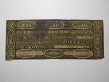 Load image into Gallery viewer, $2 1827 Boston Massachusetts MA Obsolete Currency Bank Note Bill The Boston Bank