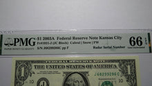 Load image into Gallery viewer, $1 2003 Radar Serial Number Federal Reserve Currency Bank Note Bill PMG UNC66EPQ