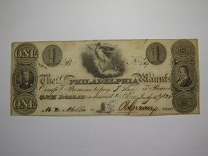 $1 1828 Salem New Jersey Obsolete Currency Bank Note Bill! Salem & Philadelphia