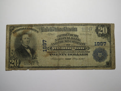 $20 1902 Wilmington Ohio OH National Currency Bank Note Bill Charter #1997 RARE