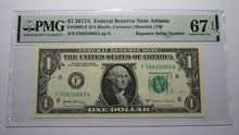 Load image into Gallery viewer, $1 2017 Repeater Serial Number Federal Reserve Currency Bank Note Bill PMG UNC67