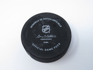 2022-23 Colorado Avalanche San Jose Sharks Game Used NHL Puck Rantanen Hat Trick
