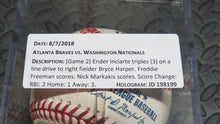 Load image into Gallery viewer, 2018 Ender Inciarte Atlanta Braves 2 RBI Triple Game Used MLB Baseball! 3B Hit!