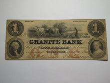 Load image into Gallery viewer, $1 1857 Voluntown Connecticut CT Obsolete Currency Bank Note Bill Granite Bank