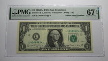 Load image into Gallery viewer, $1 1988 Radar Serial Number Federal Reserve Currency Bank Note Bill PMG UNC67EPQ