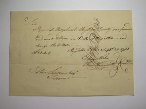 1781 Payment Certificate Written to Colonel Wyllys Colonial Currency Note USA