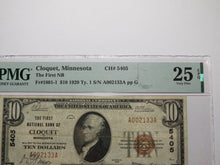 Load image into Gallery viewer, $10 1929 Cloquet Minnesota MN National Currency Bank Note Bill #5405 VF25 PMG