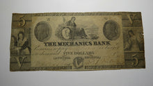 Load image into Gallery viewer, $5 1856 Augusta Georgia GA Obsolete Currency Bank Note Bill! The Mechanics Bank