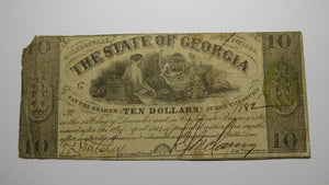 $10 1864 Milledgeville Georgia Obsolete Currency Bank Note Bill State of GA RARE