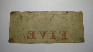 $5 1857 Charleston South Carolina SC Obsolete Currency Bank Note Bill State Bank
