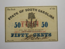 Load image into Gallery viewer, $.50 1863 Charleston South Carolina Obsolete Currency Bank Note State of SC UNC