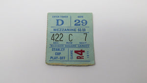 April 22, 1971 New York Rangers Vs Chicago Blackhawks Playoff Hockey Ticket Stub