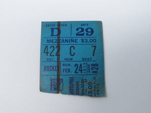 February 24, 1974 New York Rangers Vs Philadelphia Flyers NHL Hockey Ticket Stub
